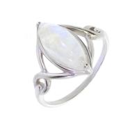 Artipol Bague producto europeo estilo francés. Plata rodiada con naturales Piedra de luna - modelo 2626-PL, talla 56
