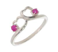 Artipol Bague producto europeo estilo francés. Plata rodiada con naturales Rubí - modelo M42-R, talla 64