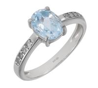 Artipol Bague producto europeo estilo francés. Plata rodiada con naturales Topacio azul - modelo K01-TB, talla 63