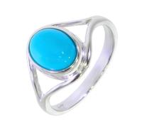 Artipol Bague producto europeo estilo francés. Plata rodiada con naturales Turquesa - modelo 3023-TQ, talla 61