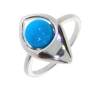 Artipol Bague producto europeo estilo francés. Plata rodiada con naturales Turquesa - modelo 3033-TQ, talla 58