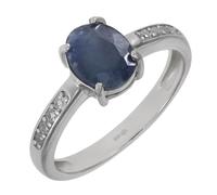 Artipol Bague producto europeo estilo francés. Plata rodiada con naturales Zafiro - modelo K01-S, talla 63