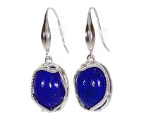 Artipol Boucle producto europeo estilo francés. Plata rodiada con naturales Lapislázuli - modelo E4609-LL