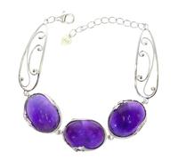 Artipol Bracelet producto europeo estilo francés. Plata rodiada con naturales Amatista - modelo B12602-A