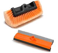 ARTIPOLY Cepillo de Lavado de Coche de 12 Pulgadas con cerdas Suaves + escobilla 2 en 1 de 10 Pulgadas para Limpieza de Ventanas, Caravana, camión, Barco, cámper, Cepillo de Lavado de inmersión de