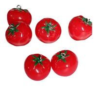ARTISAMILY 10 colgantes de resina de tomate rojo con frutas y verduras, bonitos dijes para pulseras, llaveros, adornos para colgar collares, joyas, manualidades, 23 mm