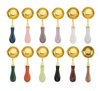 Artisan Craft - Cuchara de cera con mango de madera y cuenco de cobre de 30 mm para un rendimiento fiable en tareas de sellado (rosa)