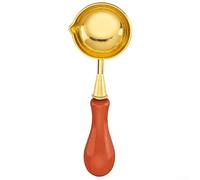 Artisan Craft - Cuchara de cera con mango de madera y cuenco de cobre de 30 mm para un rendimiento fiable en tareas de sellado (naranja)