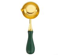 Artisan Craft - Cuchara de cera con mango de madera y cuenco de cobre de 30 mm para un rendimiento fiable en tareas de sellado (verde)
