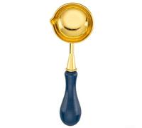 Artisan Craft - Cuchara de cera con mango de madera y cuenco de cobre de 30 mm para un rendimiento fiable en tareas de sellado (azul oscuro)