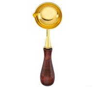 Artisan Craft - Cuchara de cera con mango de madera y cuenco de cobre de 30 mm para un rendimiento fiable en tareas de sellado (marrón)