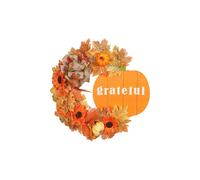 Artisan-Crafted Autumnal Decorative Wreaths, Elegant Front Door Fall Wreaths with Vibrant Orange Maple Leaves and Rustic Sunflowers, Enhancing Your