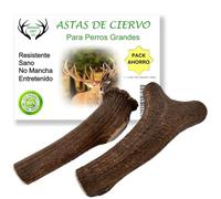 ARTISAN GIFT CO Asta de Ciervo para Perros, Masticables Naturales de Cuernos para Cachorros y Adultos. Talla L - 2 unds. Peso Total Pack más de 300 gr.