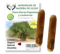 ARTISAN GIFT CO Mordedor Perro Adulto y Cachorro, Juguete de Madera para Perros. Palo de Olivo - 12 cm
