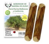 ARTISAN GIFT CO Mordedor Perro Adulto y Cachorro, Juguete de Madera para Perros. Palo de Olivo - 15 cm