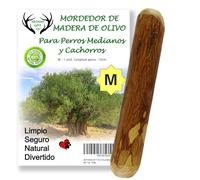 ARTISAN GIFT CO Mordedor Perro Adulto y Cachorro, Juguete de Madera para Perros. Palo de Olivo - 15 cm