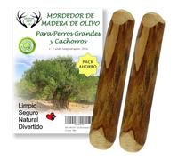ARTISAN GIFT CO Mordedor Perro Adulto y Cachorro, Juguete de Madera para Perros. Palo de Olivo - 20 cm