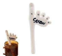 Artisan Toes Sipper, Authentic Ceramic Straw, 6,69 pulgadas Earthy Texture with Natural Material, Sustainable Handmade Tea Pipe, Quirky Design with Thick Build, Novelty Drinkware for Outdoor Party