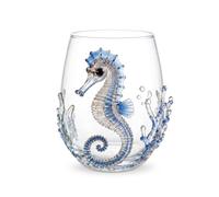 Artisanal Blue Ringed Octopus Glassware, 3D Octopuses Stemless Wine Glasses, Coastal Home Bar Accessories, Unique Ocean Lover Gift (1 (3D))
