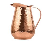 Artisan's Anvil Jarra de cobre martillado con asa, 100% cobre, resistente, hecha a mano, 70 onzas líquidas, ideal para agua, Ayurveda, mulas de Moscú, cócteles