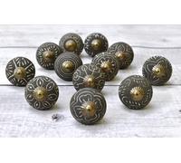 ARTISNO 12 tiradores de cerámica opacos estilo rústico color carbón para armarios, puertas, cajones, muebles, manijas para cocina, baño, cómoda, tiradores decorativos hechos a mano
