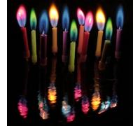 Artisoul® 24 Pieza Velas Cumpleaños Llama de Color, Velas Mágicas para Tarta, Velas de Colores Sin Humo con Soporte, Decoración Cumpleaños para Niños y Adultos