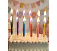 Artisoul® 36 Pieza Velas Cumpleaños Llama de Color, Velas Mágicas para Tarta, Velas de Colores Sin Humo con Soporte, Decoración Cumpleaños para Niños y Adultos