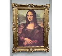 artissimo Cuadro con marco dorado, retrato de Mona Lisa Leonardo Da Vinci La Gioconda, 90 x 70 cm, impresión artística en marco barroco renacentista