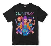 ARTIST MARKET Camiseta de cuello redondo 100% algodón KPOP Demon Hunter Korean Merchandising Original, Negro , 5-6 Years