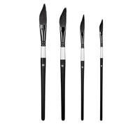 Artist Paint Brushes, 4 Piece Ergonomic Handle Paintbrush Set, Oil Watercolor Painting Brushes, Professional Art Brush Kit, for Canvas Rock Body Face Nail Men Women Boys Girls Youth
