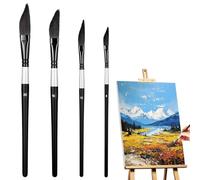 Artist Paint Brushes - Fine Pointed Drawing Tool for Creativity | Wood with Smooth Handle, 4 Pieces Watercolor, Acrylic Oil, Canvases, Rock, Face, Women, Youth, Teens