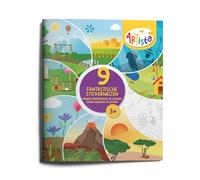 Artista 9315252 - Libro de Pegatinas con 9 Mundos temáticos para Pegar y Colorear, álbum de Pegatinas con 18 páginas recubiertas en Blanco, Reutilizable