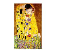 Artista clásico Gustav Klimt beso Pintura al óleo abstracta Impresión sobre lienzo Cuadros de pared de arte moderno para decoración de diseño de oficina 60x102 cm sin marco
