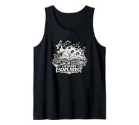 Artista de Escape Literario Divertido Amante de Libros Lectura Humor Camiseta sin Mangas