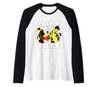 Artista del Tatuaje Gato Funny Cats & Tatts Cute Japanese Dragon Camiseta Manga Raglan