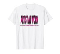 Artista en el Trabajo Diseño Creativo de Estudio para entusiastas del Arte Camiseta gráfica económica, Hombre, Blanco, L
