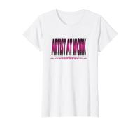 Artista en el Trabajo Diseño Creativo de Estudio para entusiastas del Arte Camiseta gráfica económica, Mujer, Blanco, L