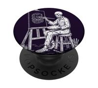 Artista Esqueleto Pintor Divertido Humor Oscuro Amante del PopSockets PopGrip Adhesivo