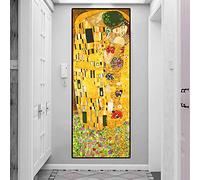 Artista Gustav Klimt beso Colección abstracta Pintura sobre lienzo Carteles Impresiones Arte de la pared Imágenes para obras de arte de la sala 70x210cm (28x83in) Con marco