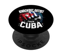 Artista Knockout de Cuba Orgullo de Boxeo Cubano PopSockets PopGrip Adhesivo