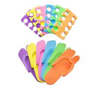 Artista Land 48 pares Pack Party de spa Pack of Anti -Slip Eva Pedicure Slippers & Premium Toe Separators Two Tone Soft y duradera - Bulk 6 Colores d