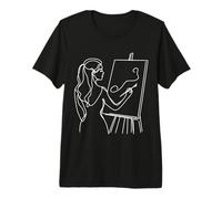 Artista Pincel Linea Contínua Camiseta Premium