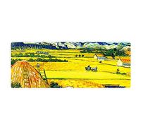 Artiste peinture à l'huile grand tapis de souris en caoutchouc personnalité paysage personnalisé tapis de souris personnalisé champ de blé 15.7X35.4X0. 12 pouces