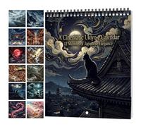 Artistic Black Clear Monthly Cat Calendar 2027 Cute Thick Paper 12 Months