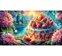 Artistic-Cake-with-Flowers-and-Fruits 1000 Piezas Puzzle Reciclado Actividad en casa Juego Familiar Desafiante para Adultos Regalo 70x50/1000pcs