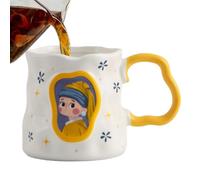 Artistic Ceramic Mug - Kitchen Novelty Mugs, 380ml Hot Chocolate Mugs with Comfort Handle, Drinking Mug for Afternoon Tea, Decorative Cup, Drinking Cup for Home, Office, Travel and Camping
