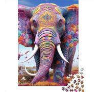 Artistic Elephant Animals Puzzle Imposible,desafío for Adults Entretenimiento Creativo 1000 Piezas Obra De Arte De Juego De para Adultos, Regalos A Partir De 14 Años 1000pcs (38x26cm)