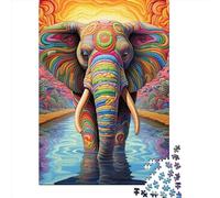 Artistic Elephant Animals Puzzle Imposible,desafío para Adultos Juego Educativo 1000 Piezas Obra De Arte De Juego De para Adultos Y Niños A Partir De 12 Años 1000pcs (75x50cm)