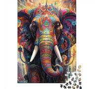 Artistic Elephant Animals Puzzles Imposible,desafío for Adults Juego Educativo 1000 Piezas Obra De Arte De Juego De para Adultos, Regalos A Partir De 14 Años 1000pcs (75x50cm)