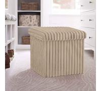 Artistic Fashionista Limited Caja de almacenamiento otomana acanalada plegable, reposapiés, asiento de almacenamiento, taburete de almacenamiento, caja de juguetes, cobija de lino, caja de lavandería